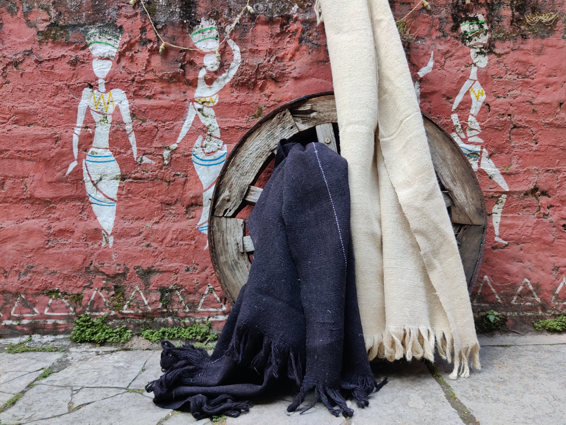 Jawal/Virgin Wool White Ghongadi